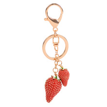 Alloy Sweet Fruit Key Ring Girl Strawberry Keyring Car Keychain Creative Exquisite Bag Charm Pendant Key Chain Female Jewelry 2024 - buy cheap