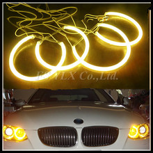 FSYLX Yellow Car CCFL Angel Eye Headlight for E46 projector Auto Halo Ring 131mm*4 For BMW E36 E38 E39 E46 Original projector 2024 - buy cheap