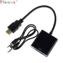 Mosunx Factory Price  HDMI Male to VGA Converter Adapter With Audio USB Cable 1080P for PC 6311B13 Drop Shipping 2024 - buy cheap