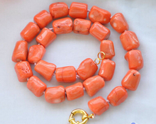18" 10~15mm original baroque cylinder pink coral necklace 2024 - buy cheap