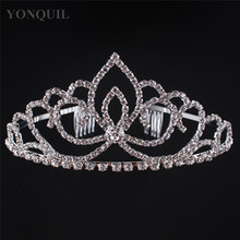 Wedding Bridal Crystal Tiara Crowns Princess Queen Pageant Prom Rhinestone White Tiara Headband Grils Birthday 3pcs/Lot MYQC018 2024 - buy cheap