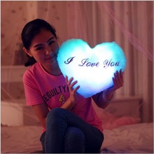 Excellent Creative Novelty Colorful Dream Heart Star Luminous Pillow Plush Toy Gift 2024 - buy cheap