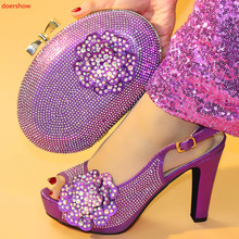Doershow nuevo color púrpura italiano zapatos con bolsos a juego de zapatos y bolsos para mujeres de baile de graduación fiesta sandalias de verano! HXX1-16 2024 - compra barato