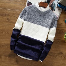 Sweater Men 2021 Winter Casual Pullover Men Striped Sweater Autumn O Neck Warm Knitting Jumper Slim Male Sweaters Pullovers 2024 - buy cheap