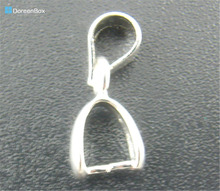 Doreen Box Lovely 30PCs Silver color Pinch Clip Bail Beads 5*15mm (B01108) 2024 - buy cheap