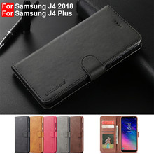 Funda de cuero Vintage para Samsung Galaxy J4 2018, carcasa con tapa tipo billetera para Samsung J4Plus 2024 - compra barato