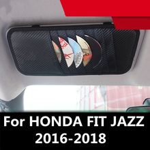 For HONDA FIT JAZZ 2016-2018 Multifunctional Car Sun Visor Glasses Clip CD Folder Card Holder Stowing Tidying Car Organizer 2024 - buy cheap