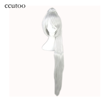 ccutoo Silver White / Black /Blonde Long Straight High Temperature Fiber Synthetic Hair Cosplay Wigs Peluca With Chip Ponytail 2024 - buy cheap