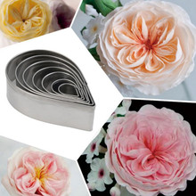 Molde de acero inoxidable para fondant, herramientas de decoración de pasteles, flor rosa, 7 piezas 2024 - compra barato