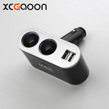 XCGaoon-cargador de coche con 2 USB, 12V, 24V, adaptador de corriente, encendedor de cigarrillos Triple para teléfono móvil, cámara DVR, GPS 2024 - compra barato