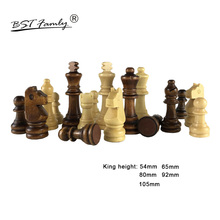 Комплект деревянных шахматных фигур BSTFAMLY King, Высота 54/65/80/92/105 мм, удобные легсветильник шахматные фигурки, IA14 2024 - купить недорого