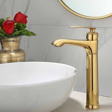 Basin Faucets Elegant Bathroom Faucet Hot and Cold Water Basin Mixer Tap Golden Finish Brass Toilet Sink Water Crane 2024 - buy cheap