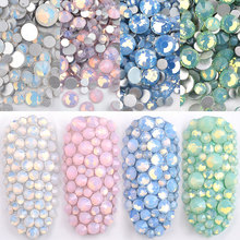 Gemas de colores de cristal para uñas, diamantes de imitación de ópalo para decoración de uñas, cristal de reverso plano para DIY, Gel UV 3D, 1 paquete de 350 Uds., 1,6mm-4,7mm 2024 - compra barato