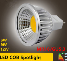 New High Power Lampada Led MR16 GU5.3 COB 6w 9w 12w Dimmable Led Cob Spotlight Warm Cool White MR16 12V Bulb Lamp GU 5.3 220V 2024 - compre barato
