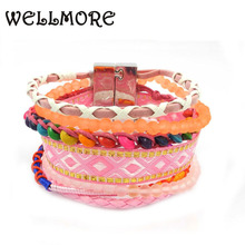 pink Magnetic Clasp Bracelet Fashion women bracelets & bangles multilayer combination bracelets have S/M/L size B1669 2024 - buy cheap