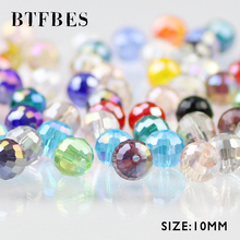 BTFBES-cuentas de cristal de 96 facetadas de fútbol austriaco, cuentas sueltas redondas de 10mm, joyería, pulsera, collar, accesorios de fabricación de bricolaje, 30 Uds. 2024 - compra barato
