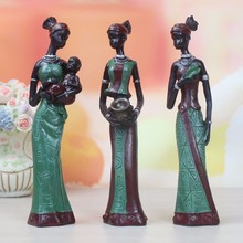 3 unids/set Exótica Tribal Africano Chica Resina Figurines Artesanías Decorativas Adornos Accesorios de Decoración Del Hogar Estatua ElimElim 2024 - compra barato
