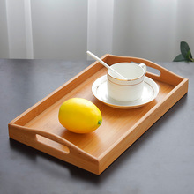 1 шт. домашний практичный в японском стиле бамбуковое твердое дерево прямоугольник настольная столовая посуда лоток для хранения с ручкой фруктовый чай лоток для хранения 2024 - купить недорого