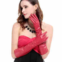 Winter Women Long Leather Gloves High Quality Evening Party Genuine Leather Warm Driving Glove Female Mittens KU-133 2024 - buy cheap
