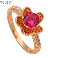 Fantastic design Shining Rose CZ  AAA  Zirconia  gold tone fashion jewelry Rings sz #6.75 #8.75 #7.75 #6.5 #8.25 JR1782 2024 - buy cheap