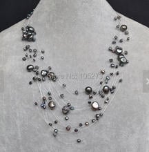 Новое поступление, искусственное жемчужное ожерелье, многожильное ожерелье из пресноводного жемчуга с иллюзией, украшения для подружки невесты 2024 - купить недорого