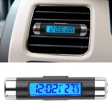 Speedwow-termômetro digital para carro, 2 em 1, com tela lcd, relógio, luz de fundo digital, acessórios para automóvel 2024 - compre barato