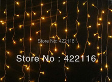 Cortina de luces LED para fiestas, tira de luces, lámpara de barra de hielo de 3,5 metros, 100 SMD, amarillo, feérico Navidad, dormitorio 2024 - compra barato