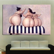 Large Cartoon Canvas Painting Handpainted Abstract Figure Oil Paintings Sexy Plump Women Hips Picture Modern Home Decor Wall Art 2024 - buy cheap