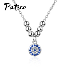 Recém chegados 100% 925 prata esterlina pequeno azul strass colar pingente feminino exquisite prata esterlina jóias 2024 - compre barato