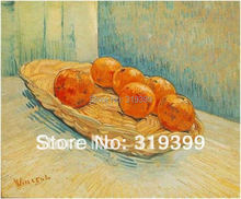 Museum Quality 100% handmade Vincent Van Gogh Oil Painting reproduction on linen canvas,Still life with Basket and Six Oranges, 2024 - buy cheap