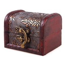 Tenske 1 pçs caixa de jóias madeira do vintage caixa artesanal com mini bloqueio de metal para armazenar jóias tesouro pérola june19 2024 - compre barato