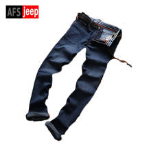 Новинка весны AFS джип ретро джинсы мужчин высокого качества Модные эластичные джинсы Повседневная Slim Fit Мужские джинсы классические эластичные джинсы 2024 - купить недорого