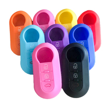 Silicone Car Key Cover CASE Fit for FIAT 500 Panda Punto Flip Folding Remote KEY CASE FOR CAR 3 Buttons 2024 - buy cheap