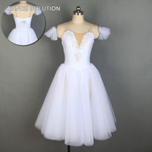 Fantasia tutu infantil e adulto para bailarina, vestido branco romântico com asas na parte traseira 19835 2024 - compre barato