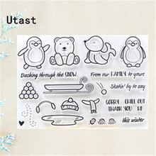 Antarctic Pole Penguin Clear Silicone Stamps /Transparent Rubber Stamp for DIY Scrapbooking /Photo Album Decorative Craft Making 2024 - buy cheap