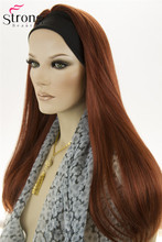 Strongbeauty, perucas longas e retas, feitas de cobre, vermelhas, sintéticas, 22 polegadas 2024 - compre barato