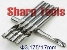 3.175*17mm Tungsten Bit Carbide Mills End Cutter 1 Flute on Aluminium, CNC Router Bits for Aluminum Cutter Milling Machine Tool 2024 - buy cheap