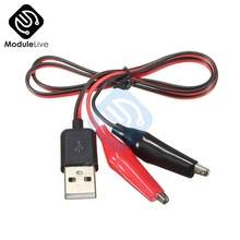 Clipes de teste de jacaré 2 peças, braçadeira para usb conector macho fonte de alimentação adaptador fio 60cm 2024 - compre barato