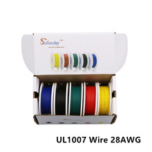 Caixa misturadora de 5 cores, 50 m/caixa, 164 pés ul1007 28awg, 1/caixa 2 fios entrançados, fio de cobre tingido, certificação ul 2024 - compre barato