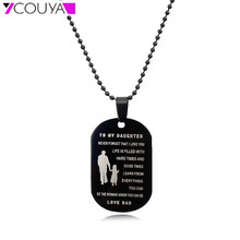 Pulido de acero inoxidable collar con escritura brillante Rectangular colgante para las mujeres collares de los hombres regalo especial para la Familia/amante 2024 - compra barato