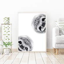 Abstract Black And White Sloth Cute Animals Poster Hd Print Canvas Painting Lovely Nursery Baby Room Decor Wall Art Pictures 2024 - buy cheap