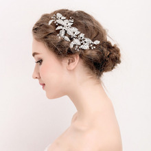 SLBRIDAL Handmade Alloy Crystal Rhinestone Flower Wedding Hair Clip Barrettes Bridal Headpiece Hair accessories Women Jewelry 2024 - buy cheap