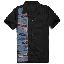 Mens Hawaiian Shirt Male Casual Camisa Masculina Old School Cars Printed Shirts Short Sleeve Clothing Free Shipping 2024 - buy cheap
