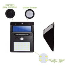 LED Solar Power PIR Motion Sensor Wall Light 20 LED Outdoor Waterproof Energy Saving Street Yard Path Home Garden Security Lamp 2024 - buy cheap