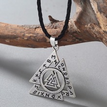 CHENGXUN Norse Valknut Rune Pendant - Symbol of Viking God Odin - Asatru Elder Futhark Talisman Pewter Pendant Amulet 2024 - buy cheap