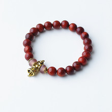 Tibetan Buddhism Red Sanders Wood Mala Beads Women Men's Bracelets Beaded OM Buddhist Ritual Vajra Jewelry Lucky Bracelets 2024 - buy cheap