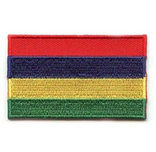Embroidered Mauritius Country Patch Made by Twill with flat broder and iron on backing free shipping by Post 2024 - buy cheap