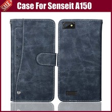 Hot Sale! Senseit A150 Case High Quality Flip Leather Phone Case Protective Cover For Senseit A150 Case With Card Slots 2024 - buy cheap
