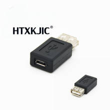 Новинка, черный Переходник USB 2,0 типа A мама-Micro USB B мама, переходник с usb 2,0 на микро usb разъем, оптовая продажа 2024 - купить недорого