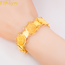 Ethlyn Unisex Islam Coins bracelet  length 21.5cm+width 2cm/1.3cm Gold Color Classic Muslim Islamic coins bracelet B51 2024 - buy cheap